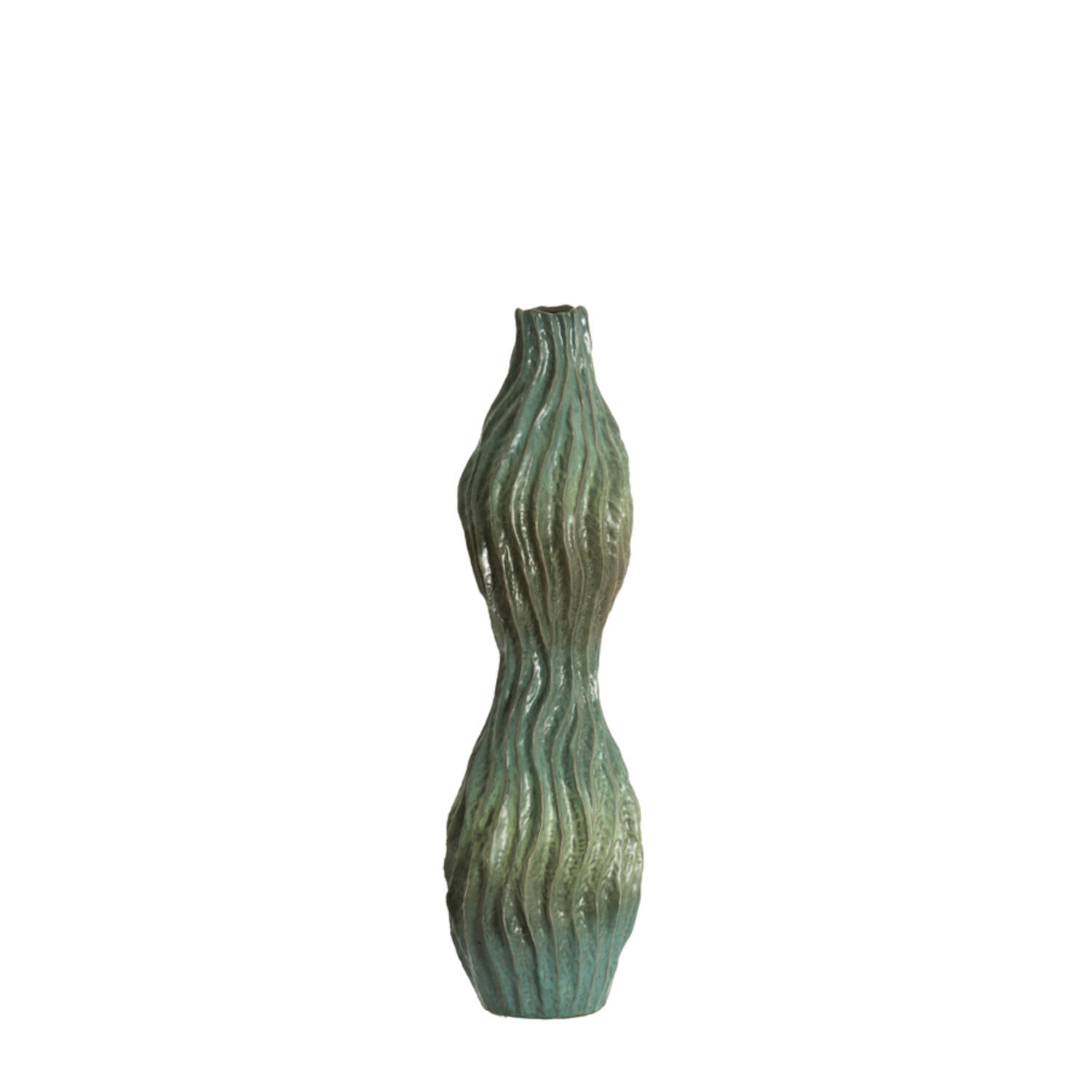 Vaso decorativo in ceramica petrolio VANIA - H.76x21x21.5 cm - Light e Living